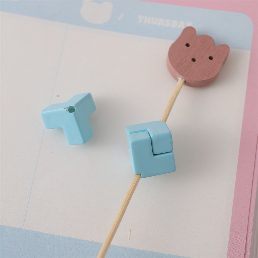 Colorful Puzzle Acrylic Beads