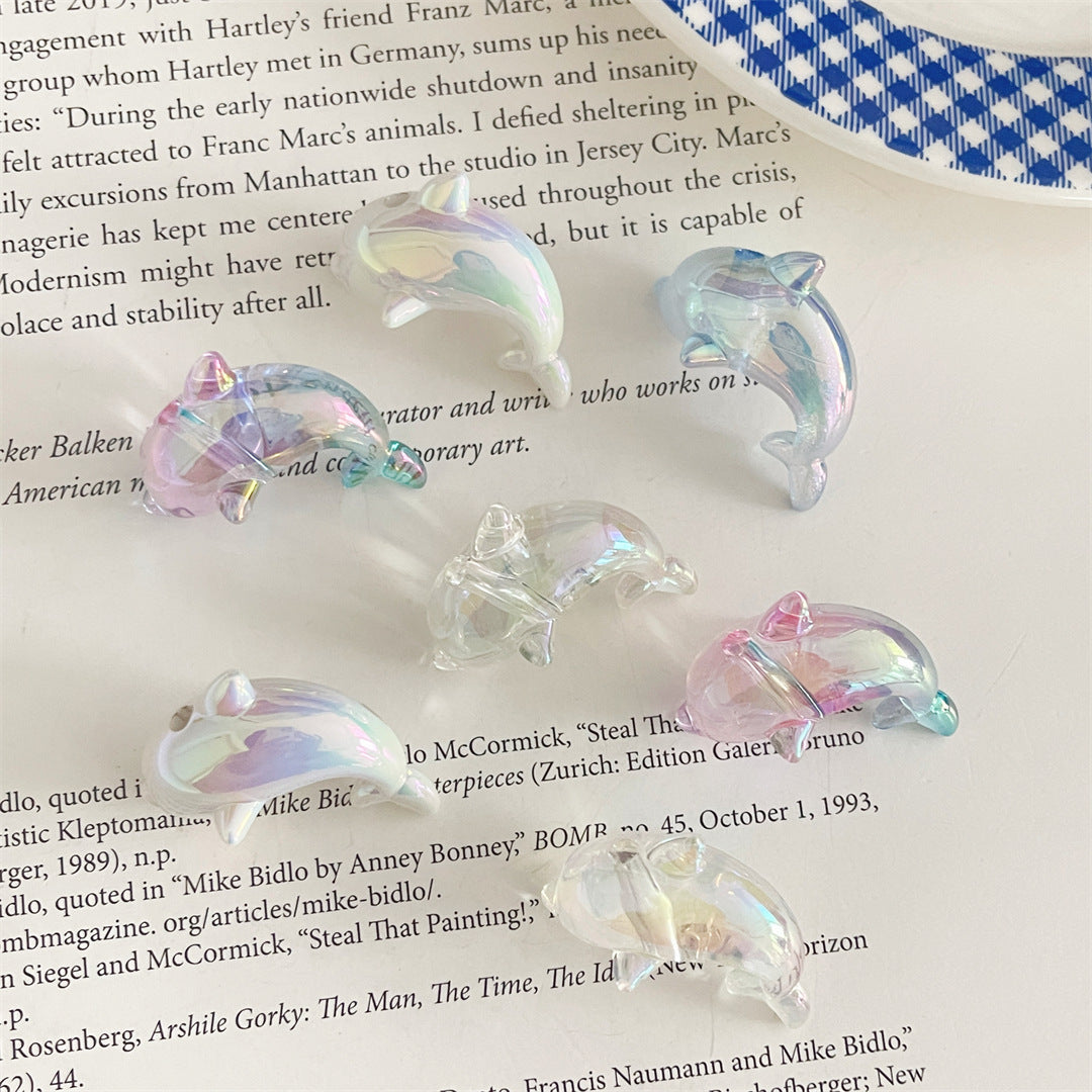 Acrylic two-color UV-coated Dolphin Beads