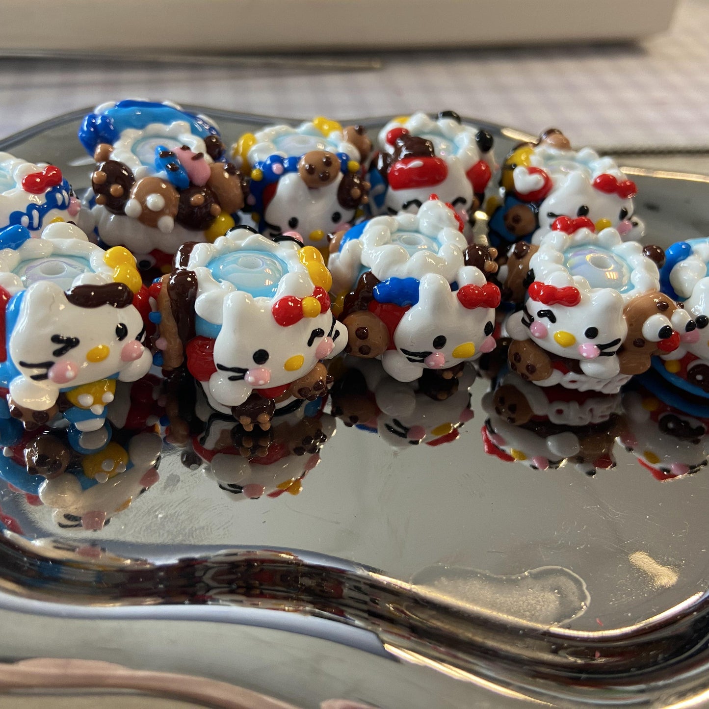 Fancy Cartoon character handmade painted beads