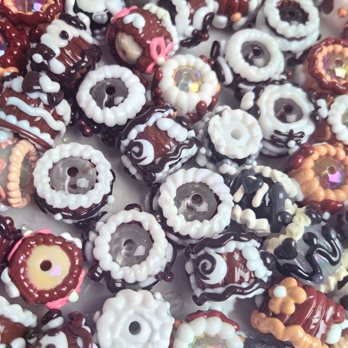 LIVE MIX Heavy oil Hand Painted Beads