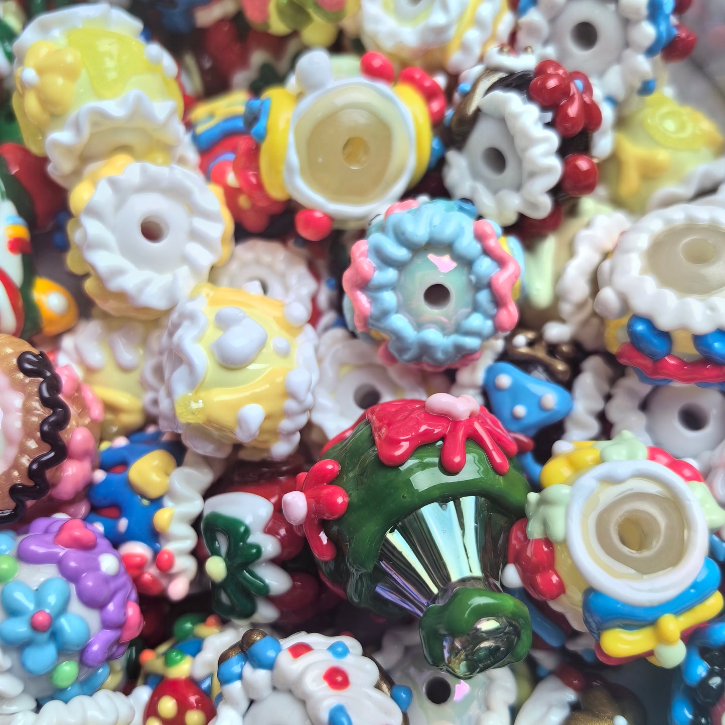 LIVE MIX Heavy oil Hand Painted Beads