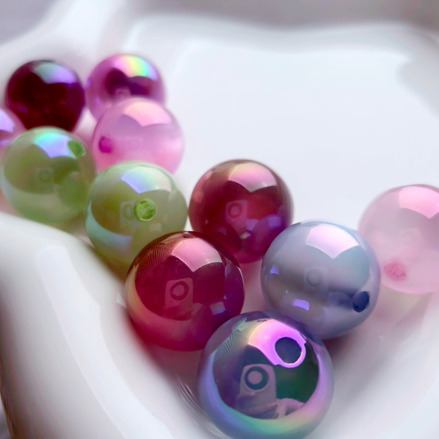 20MM Plating Color Cat Eye Acrylic beads DIY Pen Phone Chain Bracelet UU Studio