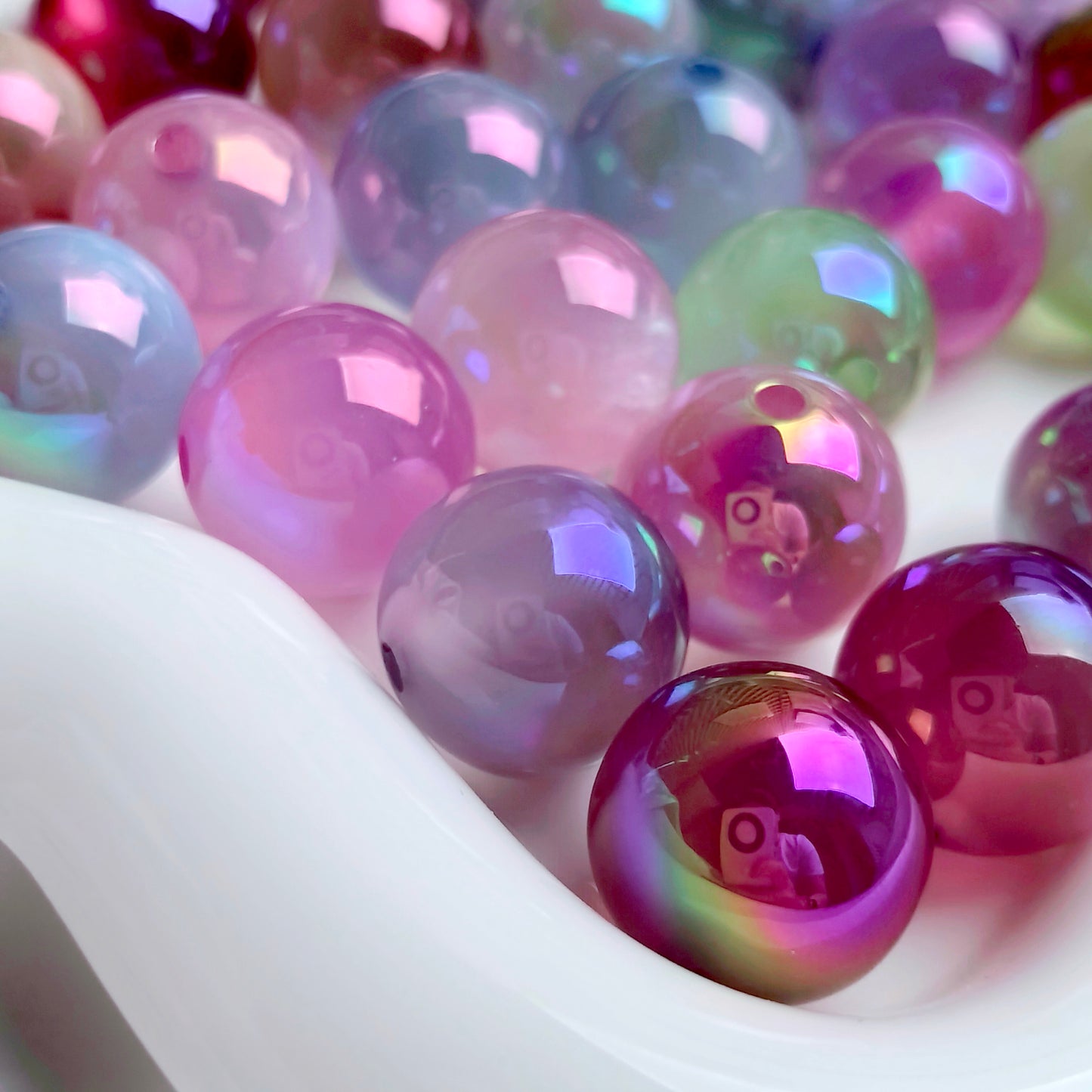 20MM Plating Color Cat Eye Acrylic beads DIY Pen Phone Chain Bracelet UU Studio