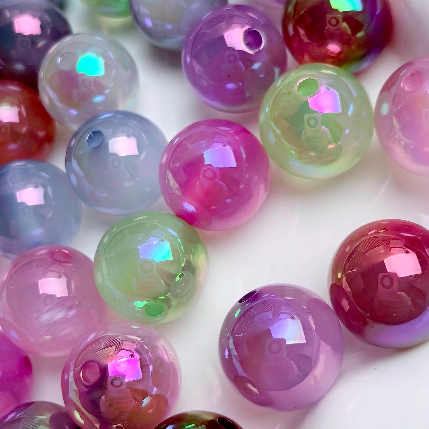 20MM Plating Color Cat Eye Acrylic beads DIY Pen Phone Chain Bracelet UU Studio