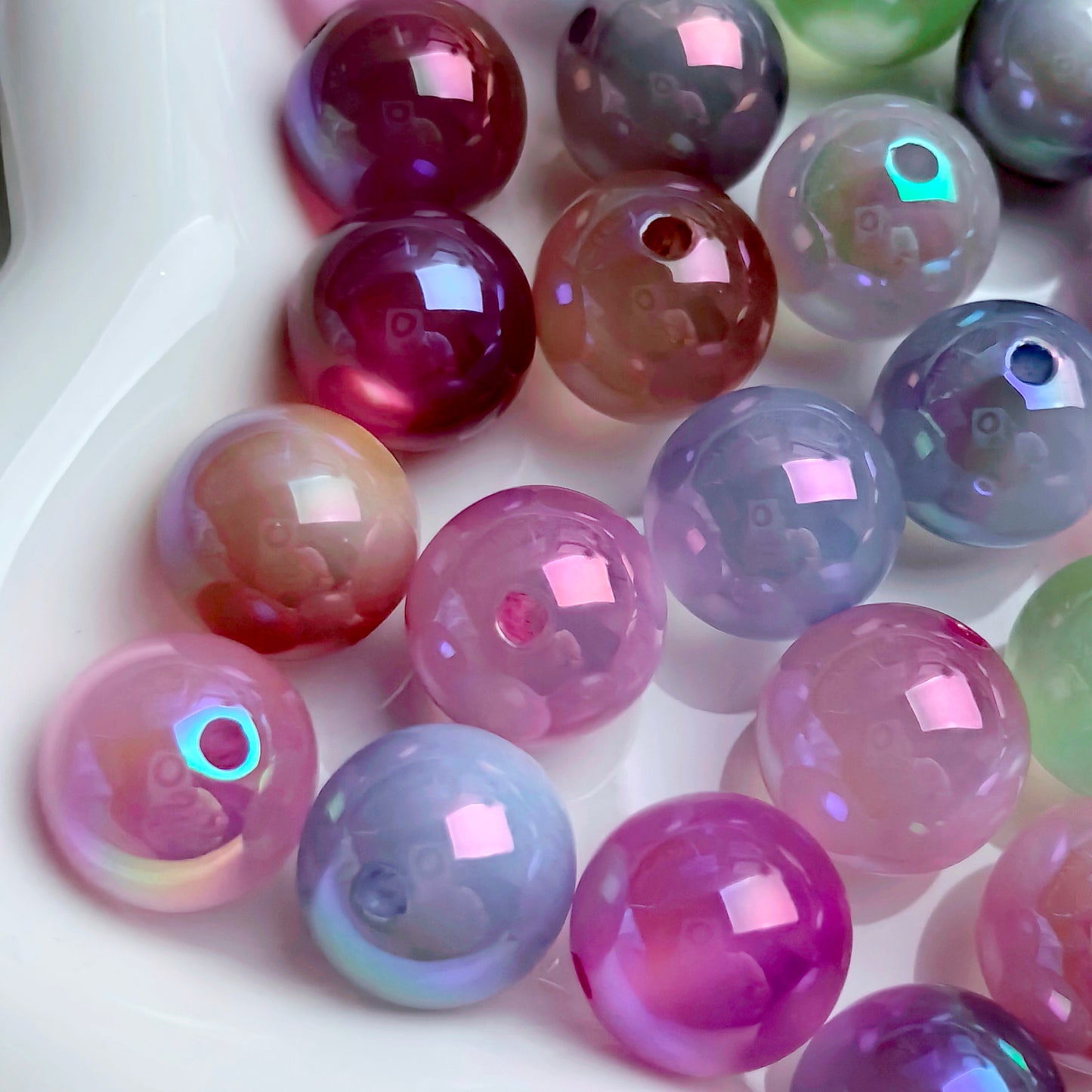 20MM Plating Color Cat Eye Acrylic beads DIY Pen Phone Chain Bracelet UU Studio