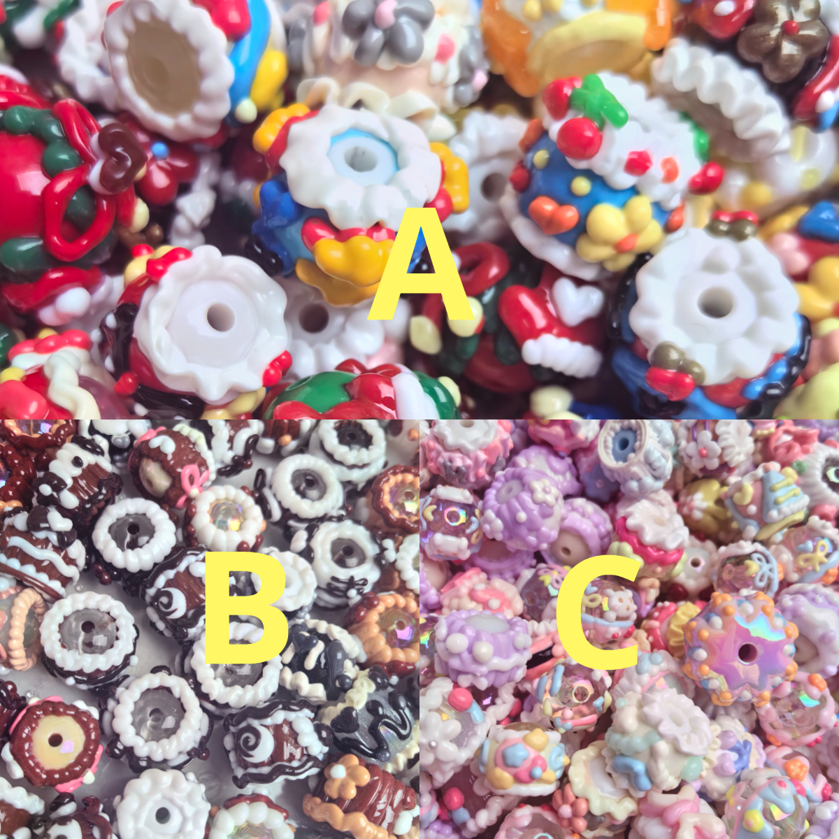 LIVE MIX Heavy oil Hand Painted Beads