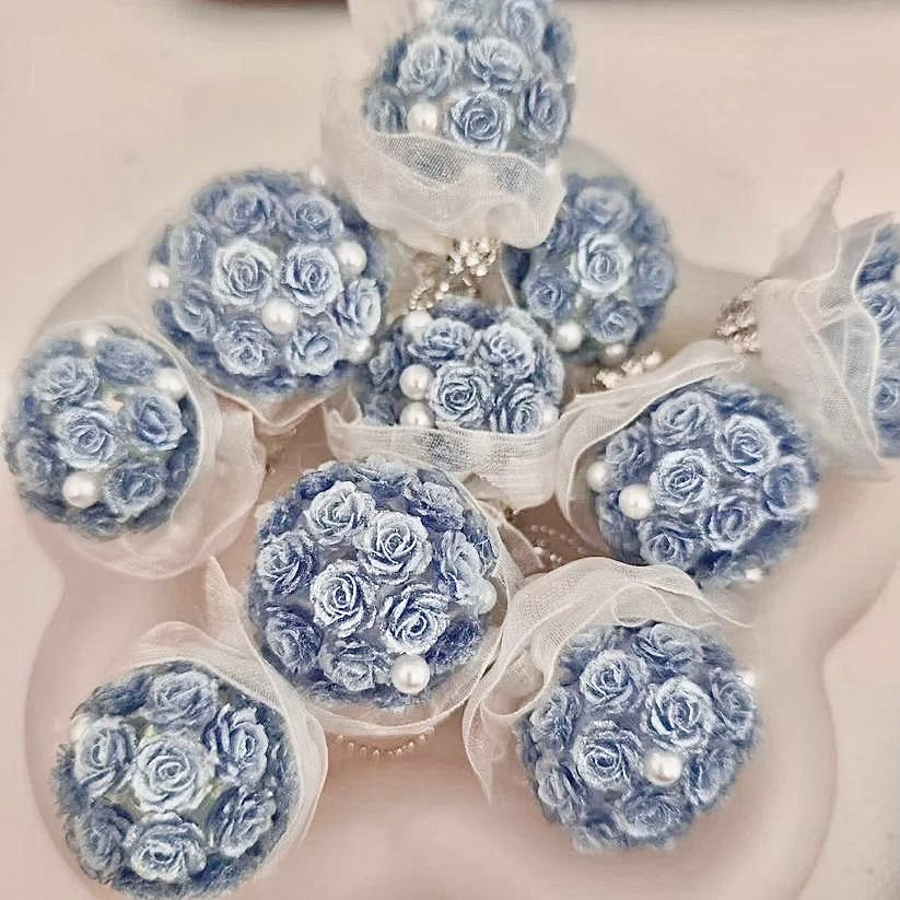 Fancy Bouquet of flowers hand painted beads