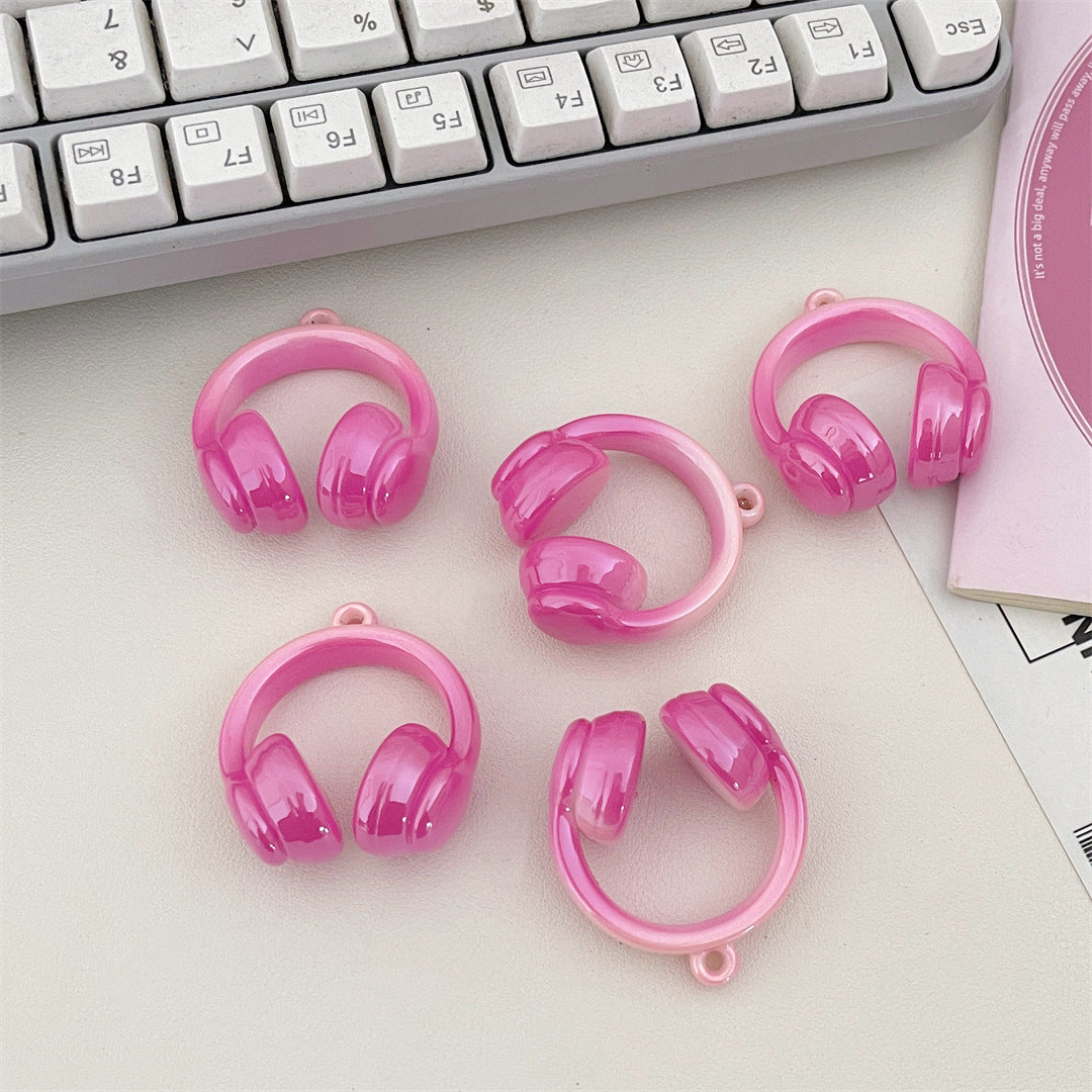 UV Gradient color Headphones Acrylic Beads Pendant
