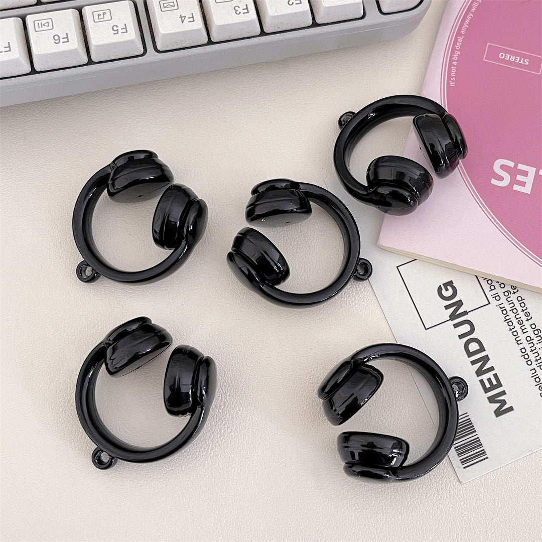 UV Gradient color Headphones Acrylic Beads Pendant