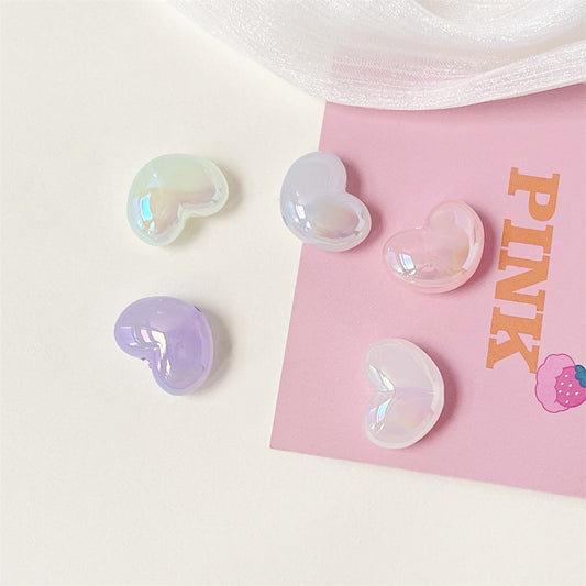 UV Jelly Heart Acrylic Beads