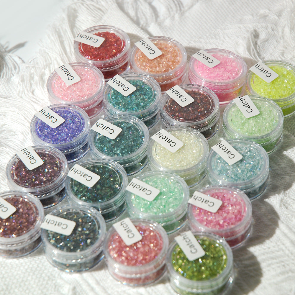 10ml Iridescent nail art transparent colored glass broken diamonds