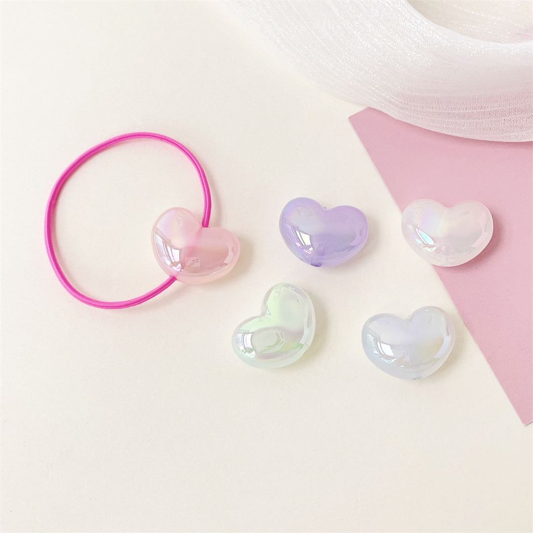 UV Jelly Heart Acrylic Beads