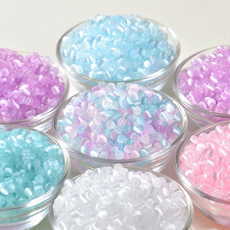 4mm Glass Cat Eye Color Seed Beads