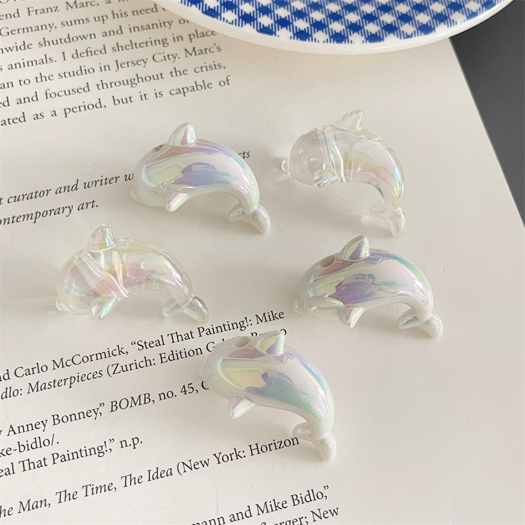 Acrylic two-color UV-coated Dolphin Beads