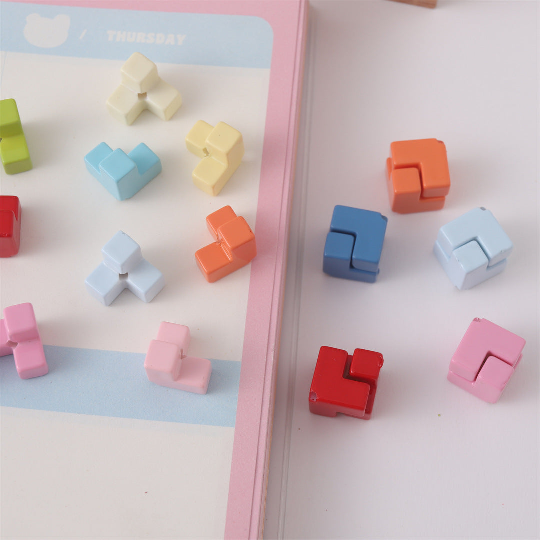 Colorful Puzzle Acrylic Beads