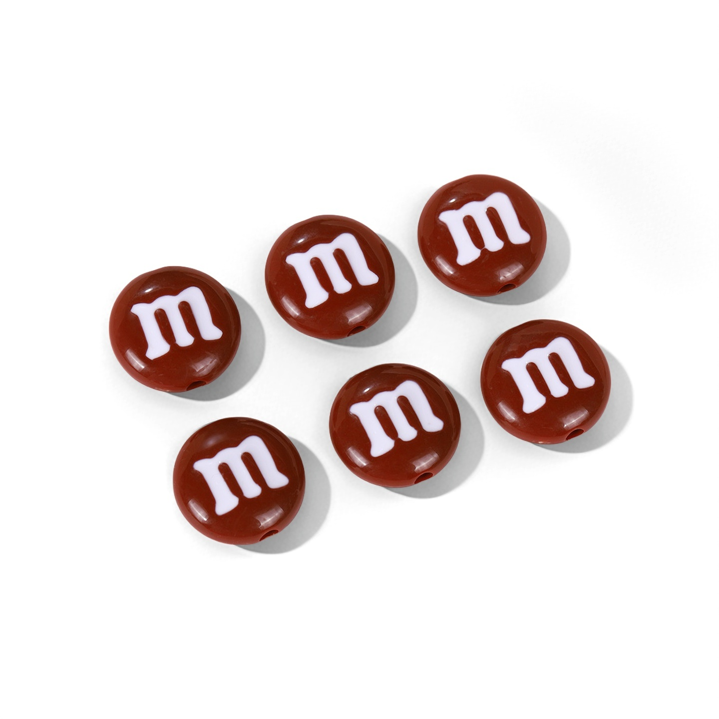 14mm Multicolour M&M Bean Round beads