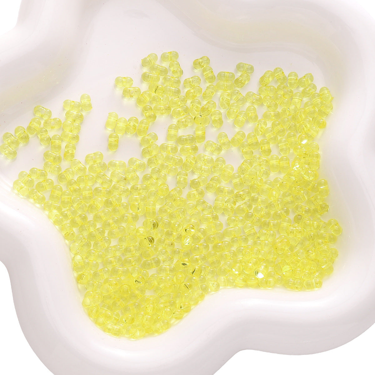 Transparentr Acrylic Pearlescent Peanut Beads 3*6mm