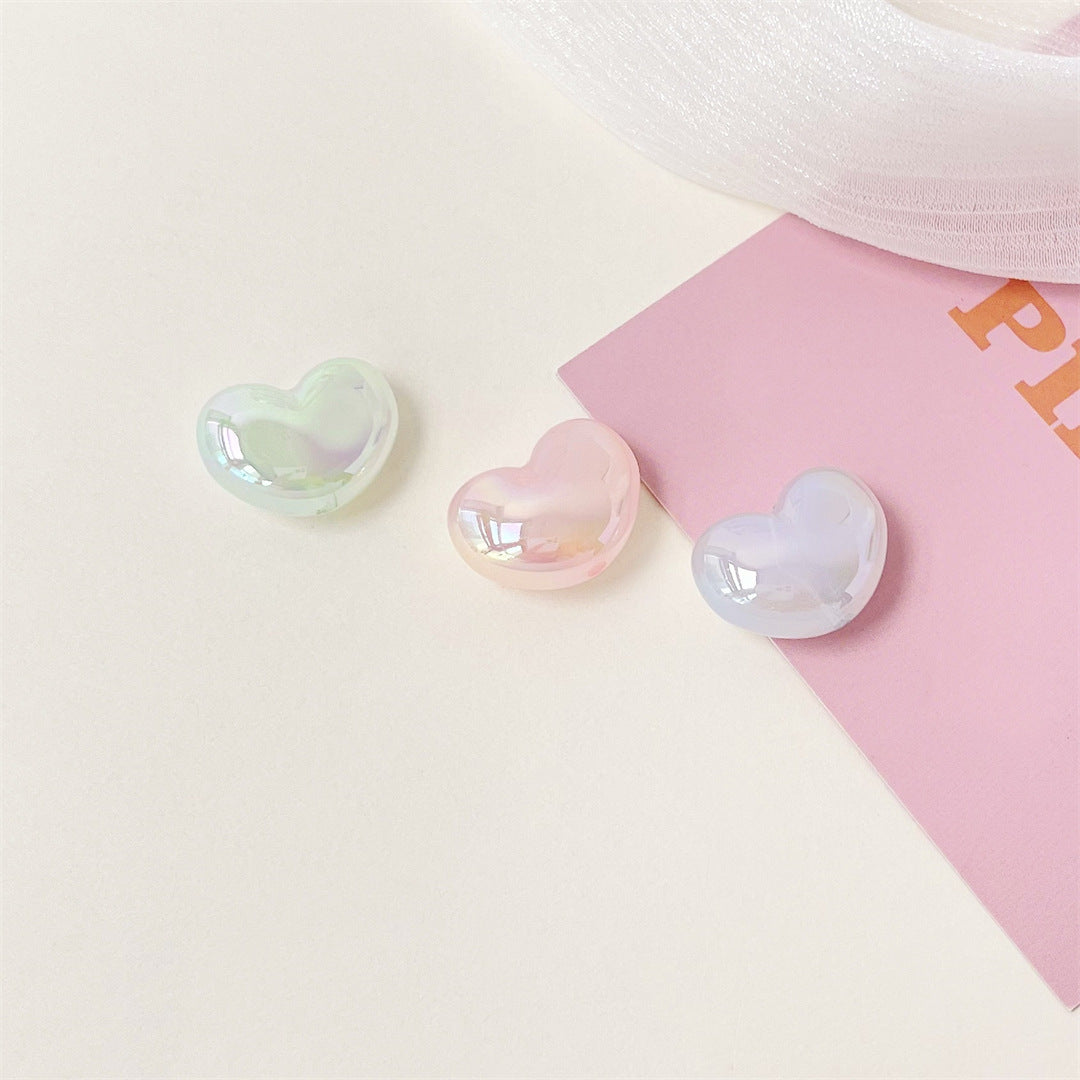 UV Jelly Heart Acrylic Beads