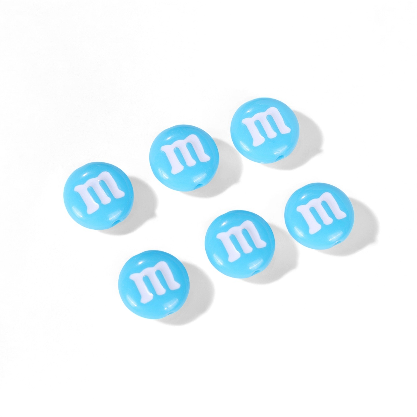 14mm Multicolour M&M Bean Round beads