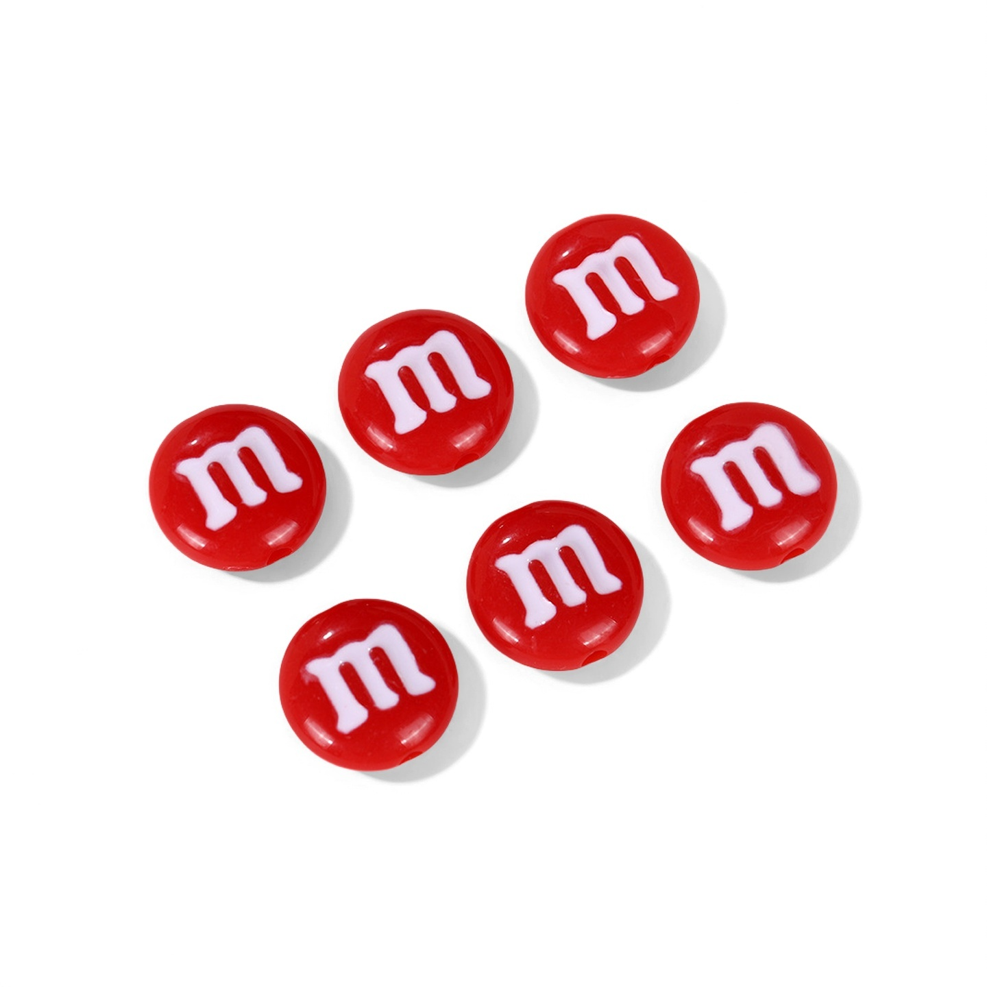 14mm Multicolour M&M Bean Round beads