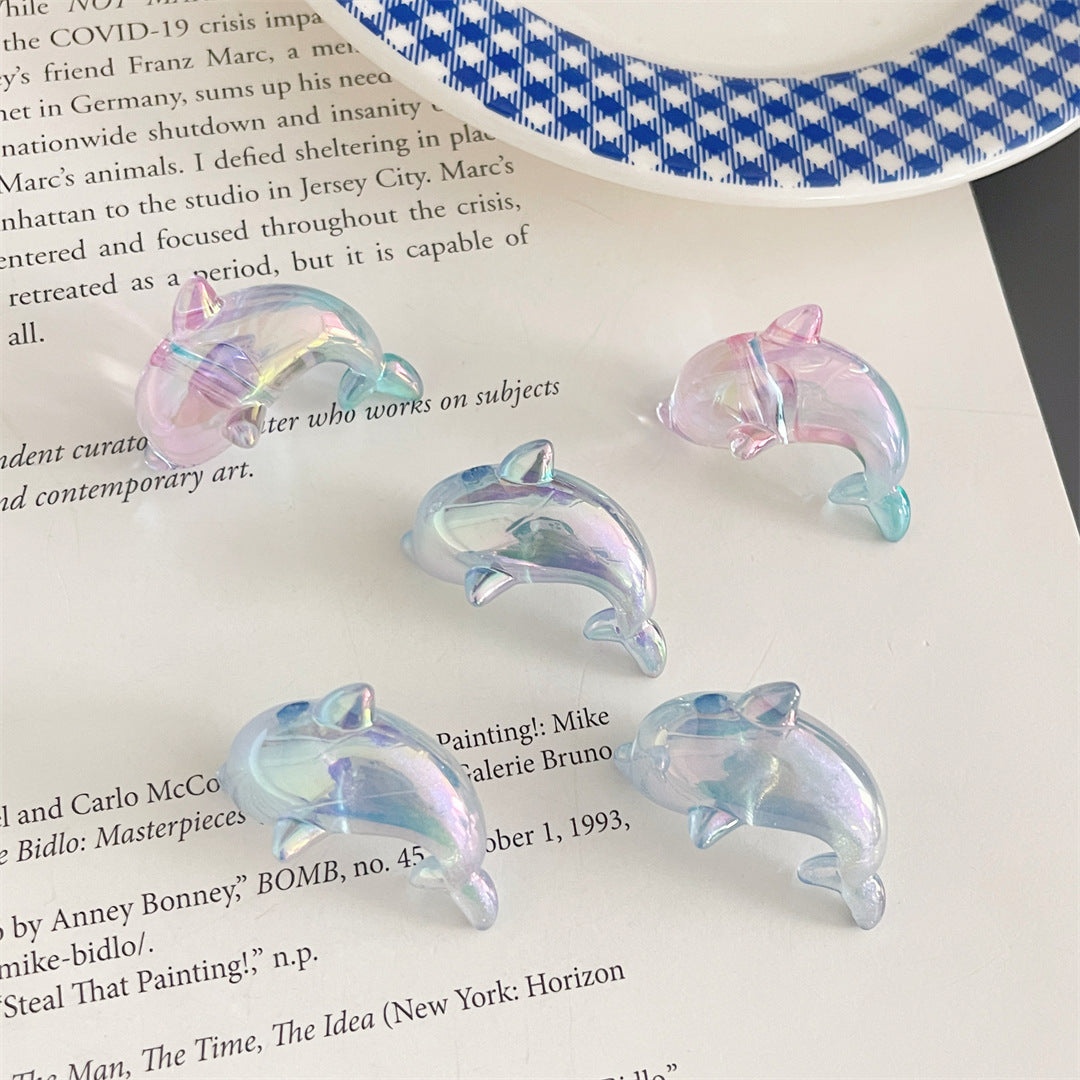 Acrylic two-color UV-coated Dolphin Beads