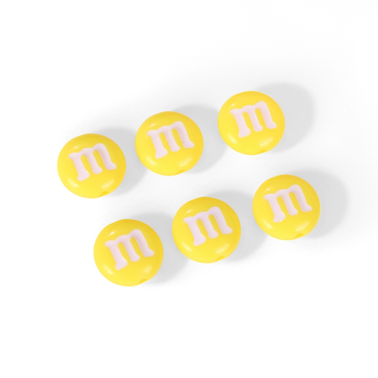 14mm Multicolour M&M Bean Round beads