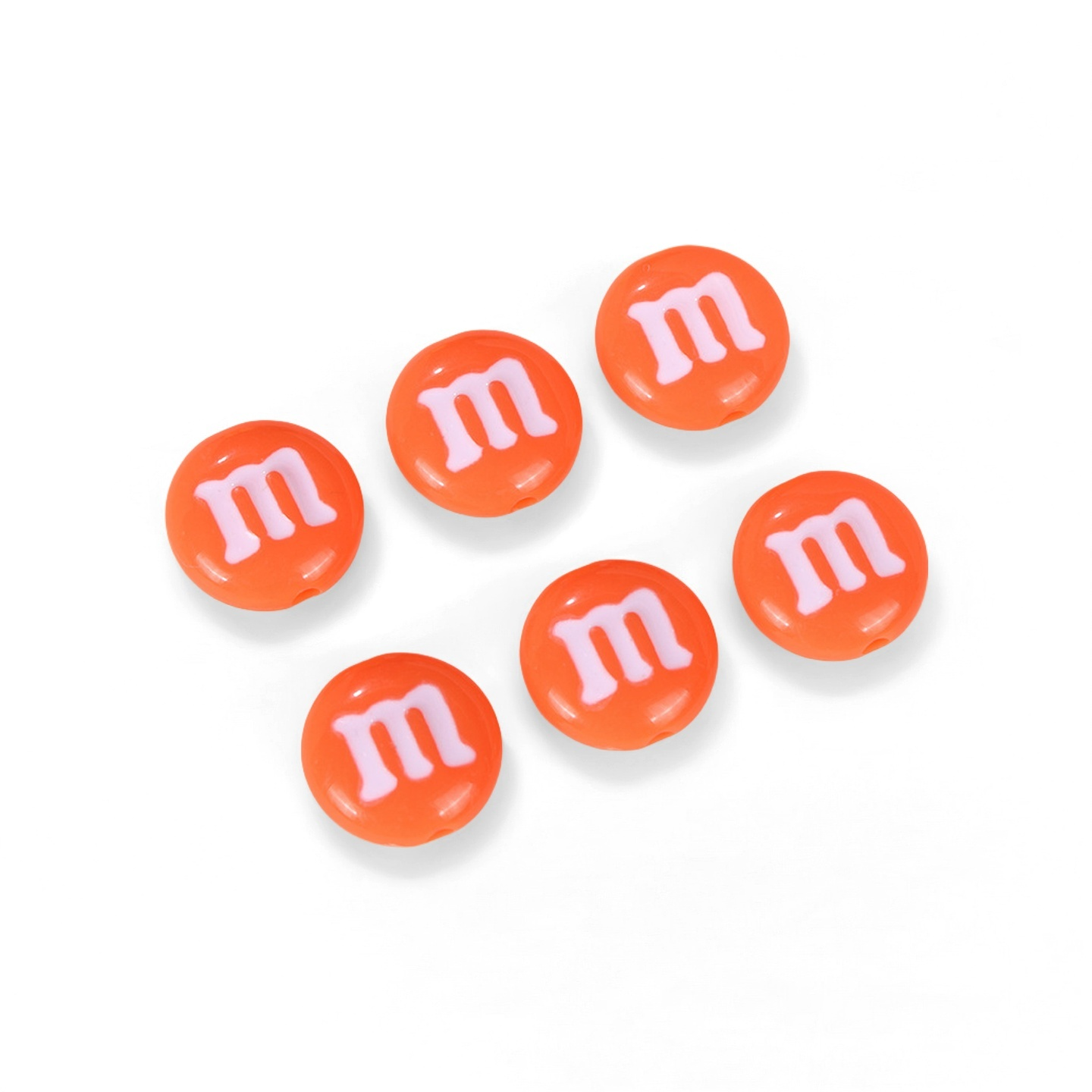 14mm Multicolour M&M Bean Round beads