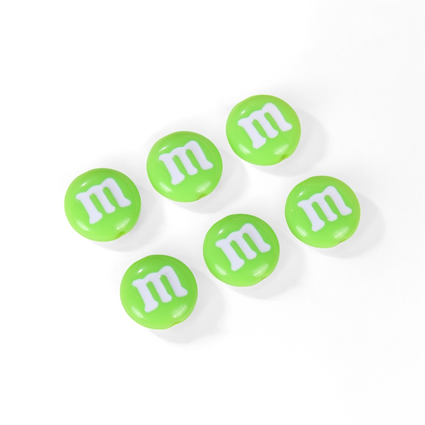 14mm Multicolour M&M Bean Round beads