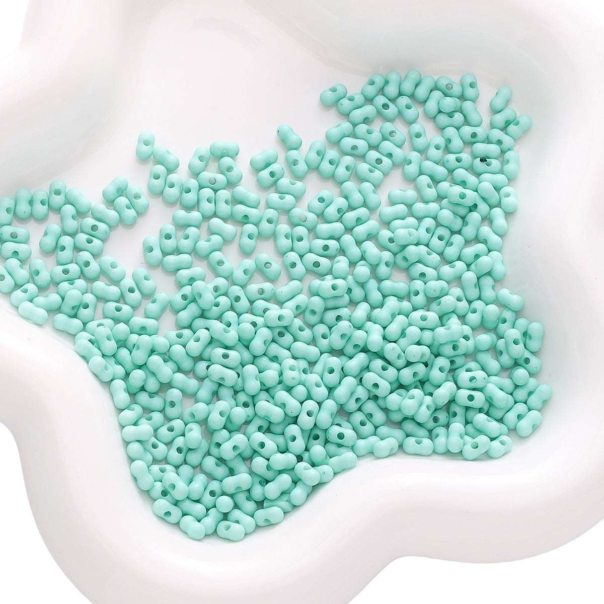 Solid Color Acrylic Pearlescent Peanut Beads 3*6mm