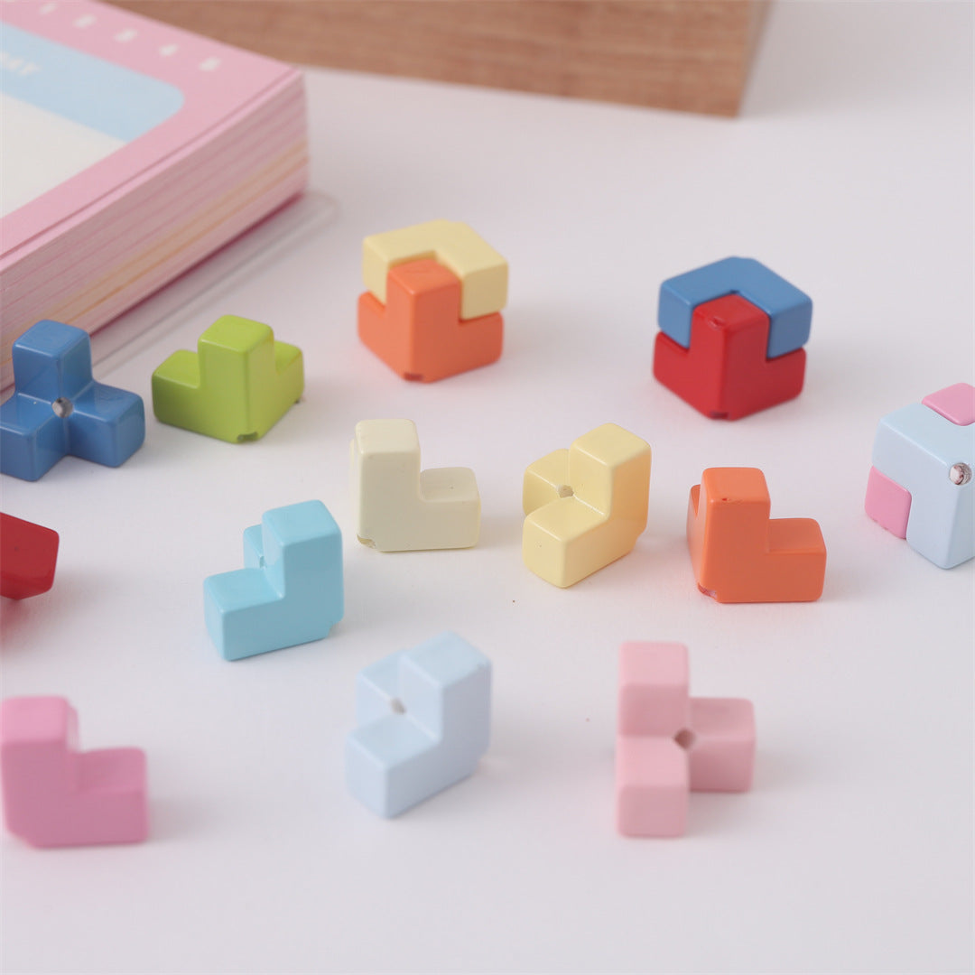 Colorful Puzzle Acrylic Beads