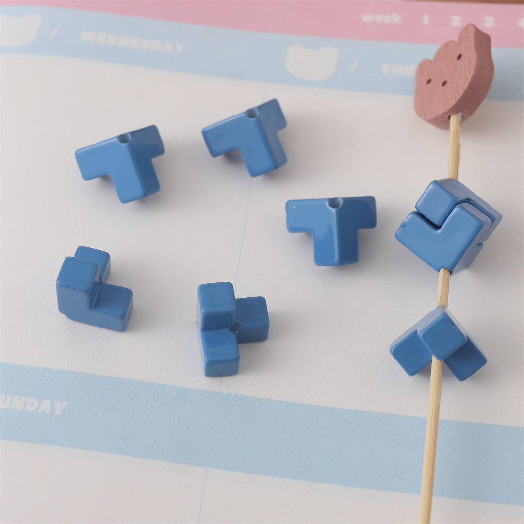 Colorful Puzzle Acrylic Beads