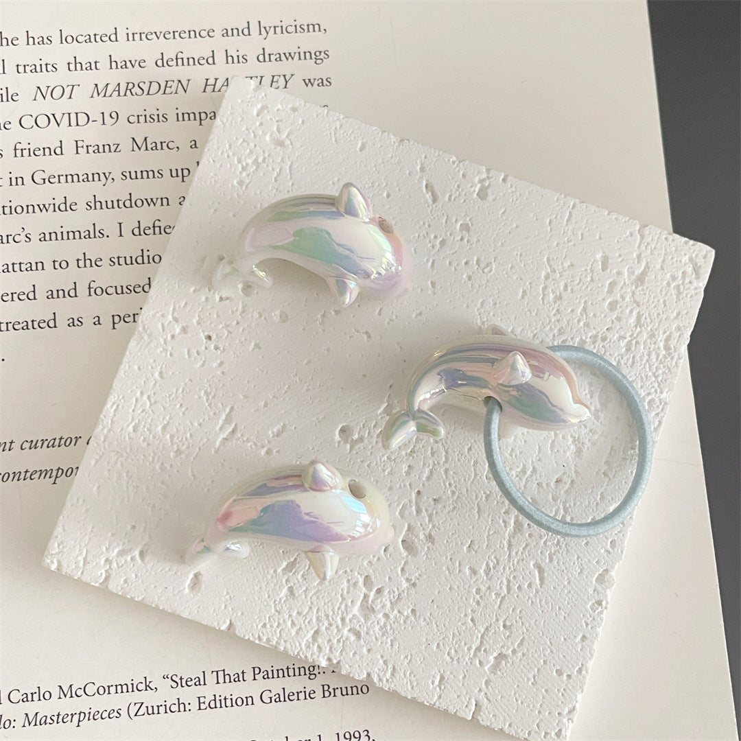 Acrylic two-color UV-coated Dolphin Beads