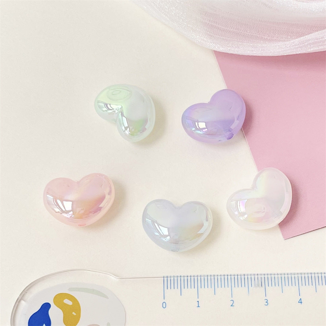 UV Jelly Heart Acrylic Beads
