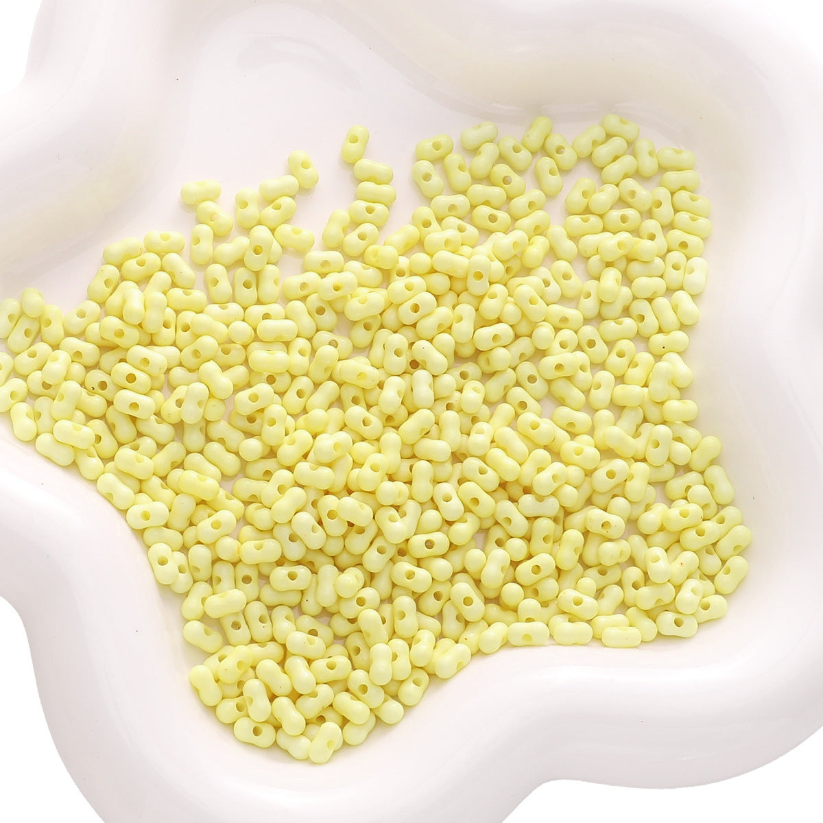 Solid Color Acrylic Pearlescent Peanut Beads 3*6mm