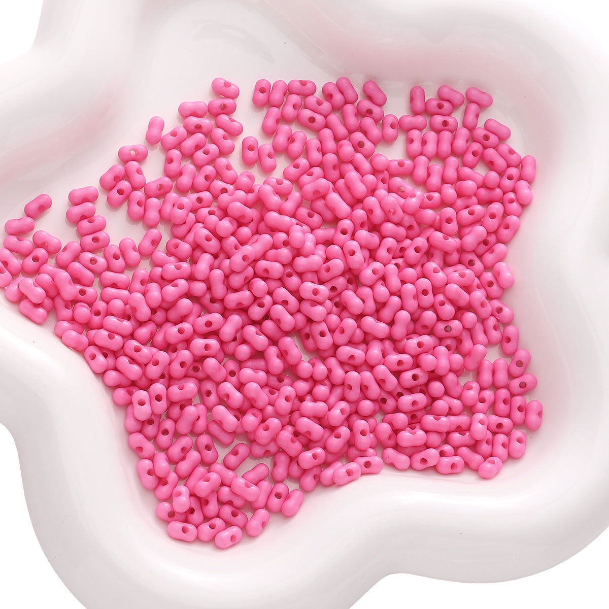 Solid Color Acrylic Pearlescent Peanut Beads 3*6mm