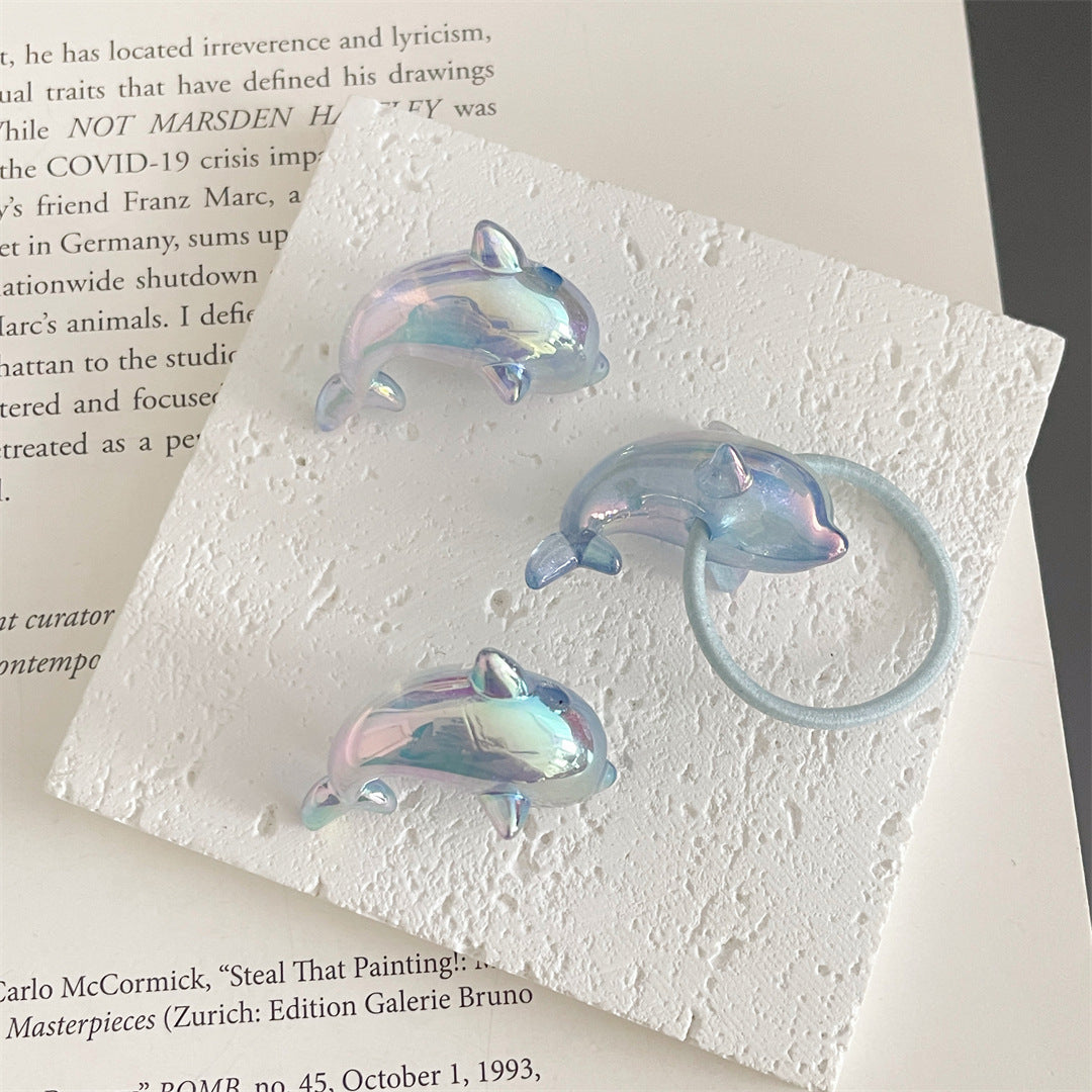 Acrylic two-color UV-coated Dolphin Beads