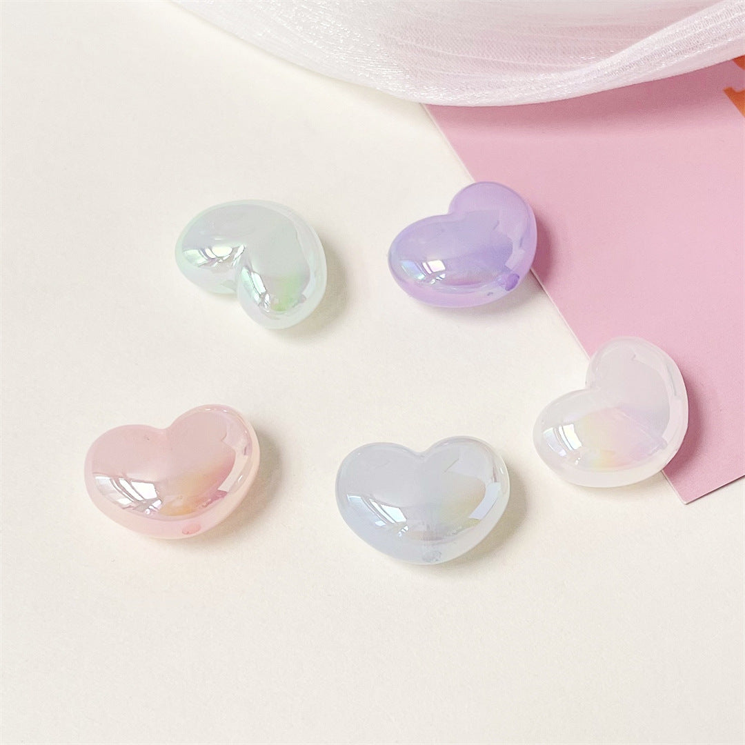UV Jelly Heart Acrylic Beads
