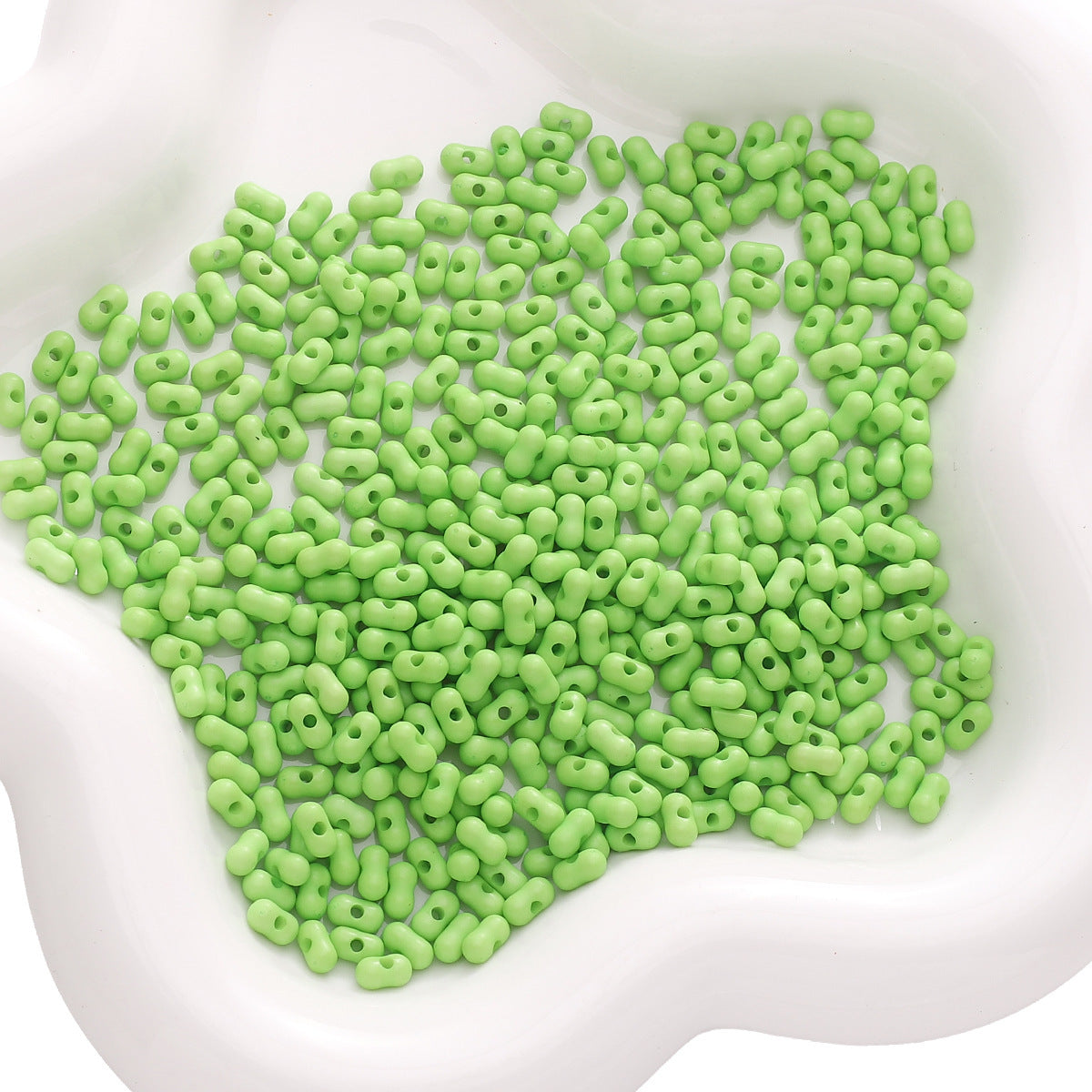Solid Color Acrylic Pearlescent Peanut Beads 3*6mm