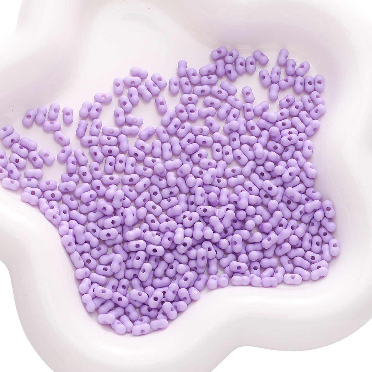 Solid Color Acrylic Pearlescent Peanut Beads 3*6mm