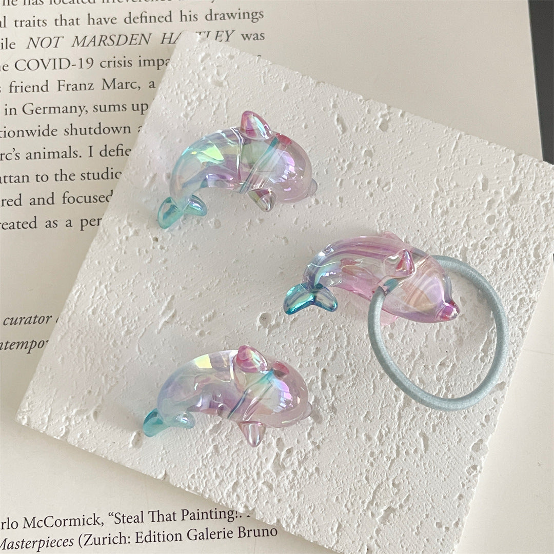 Acrylic two-color UV-coated Dolphin Beads