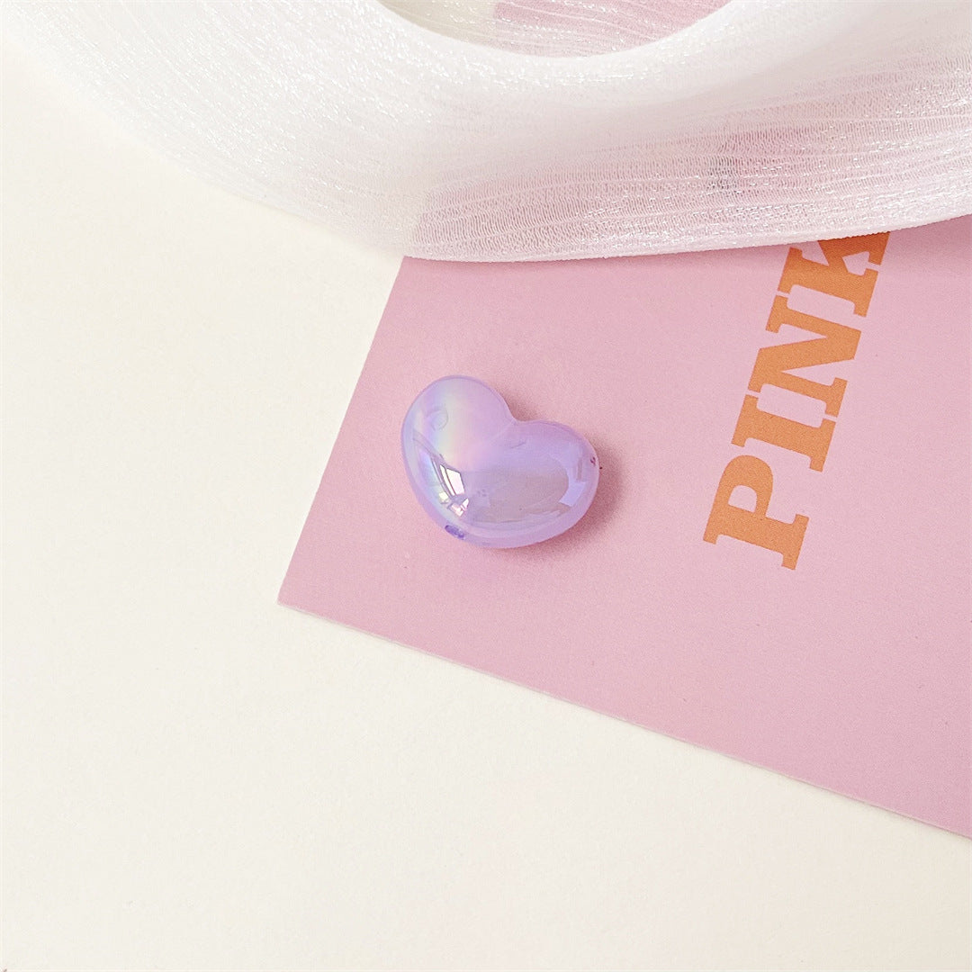 UV Jelly Heart Acrylic Beads