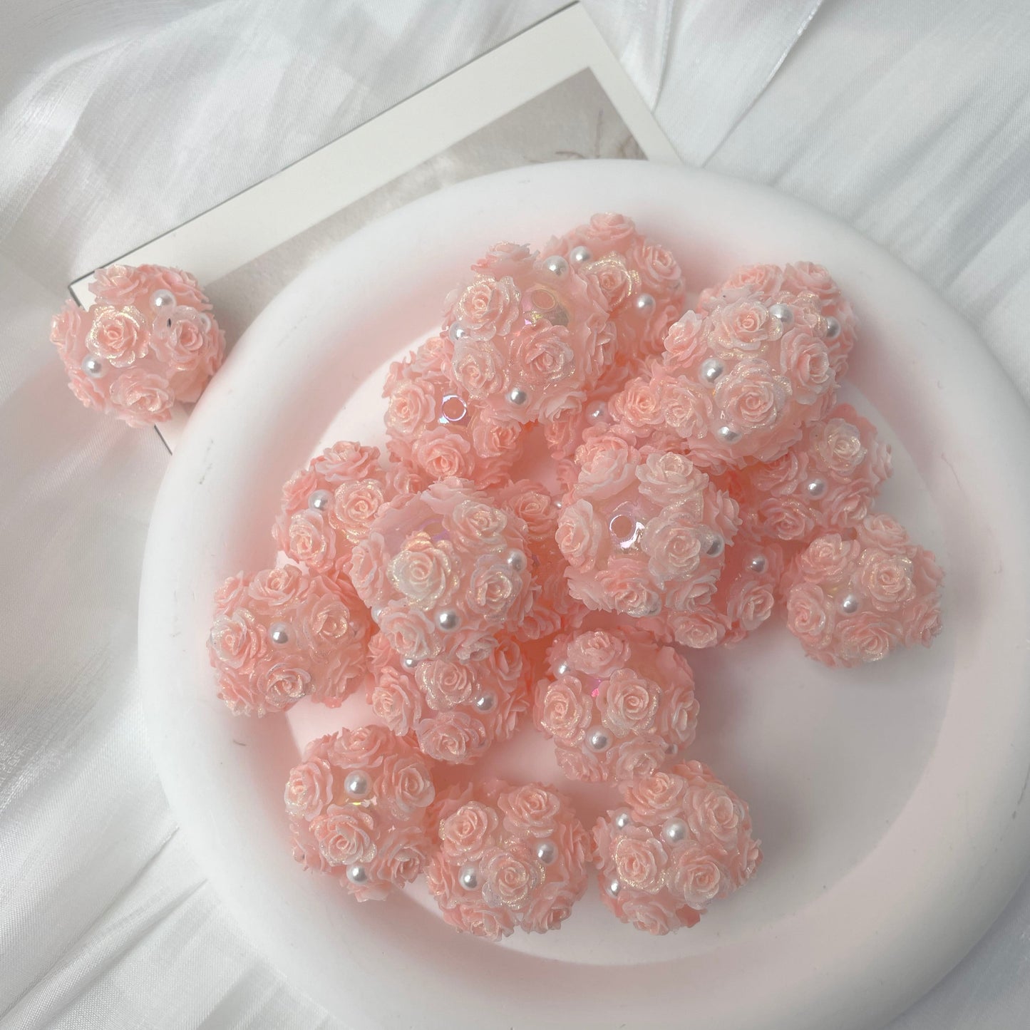 Soft Rose Flower Ball Luminous Fancy Beads