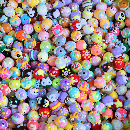 Random Handmade painted beads charm beads