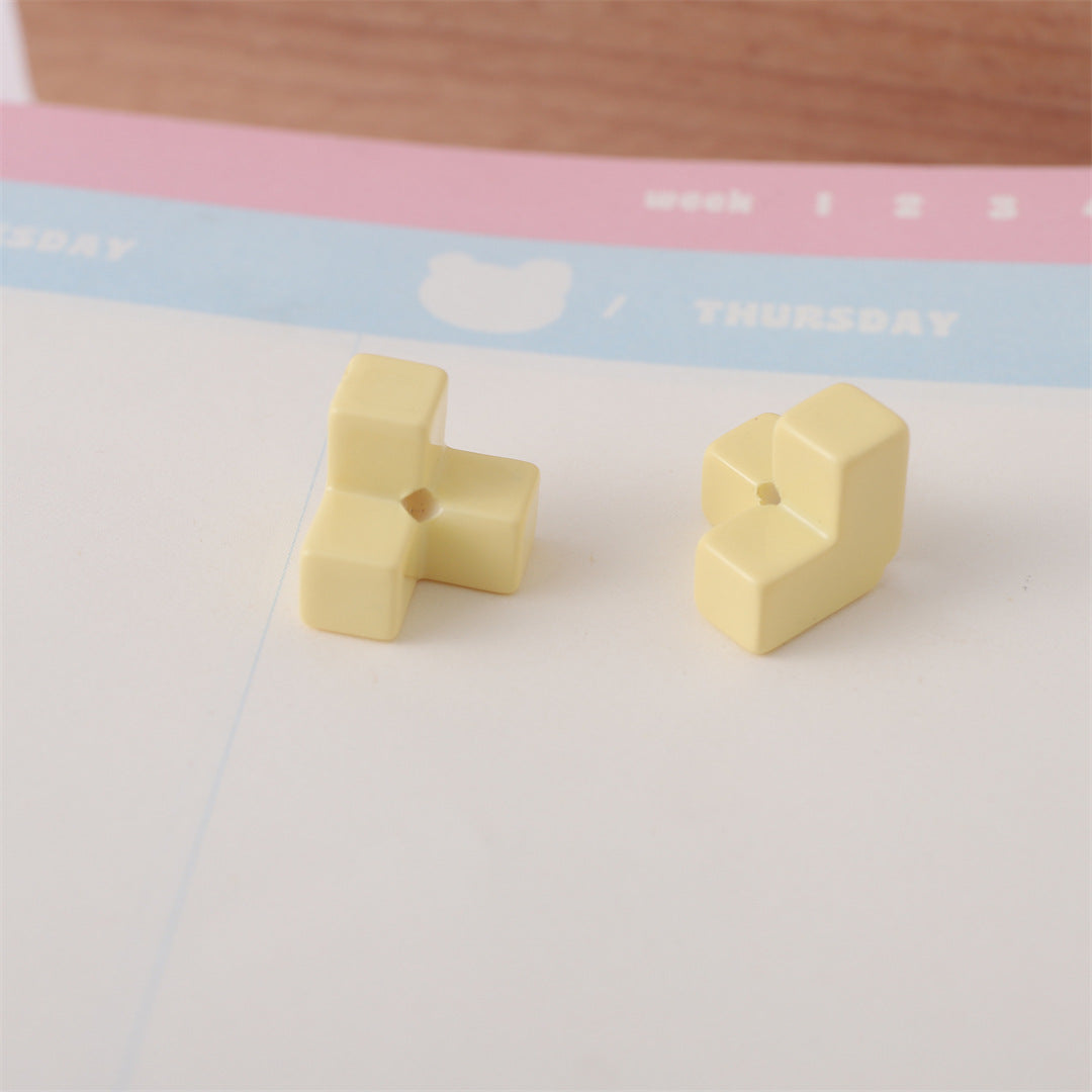 Colorful Puzzle Acrylic Beads