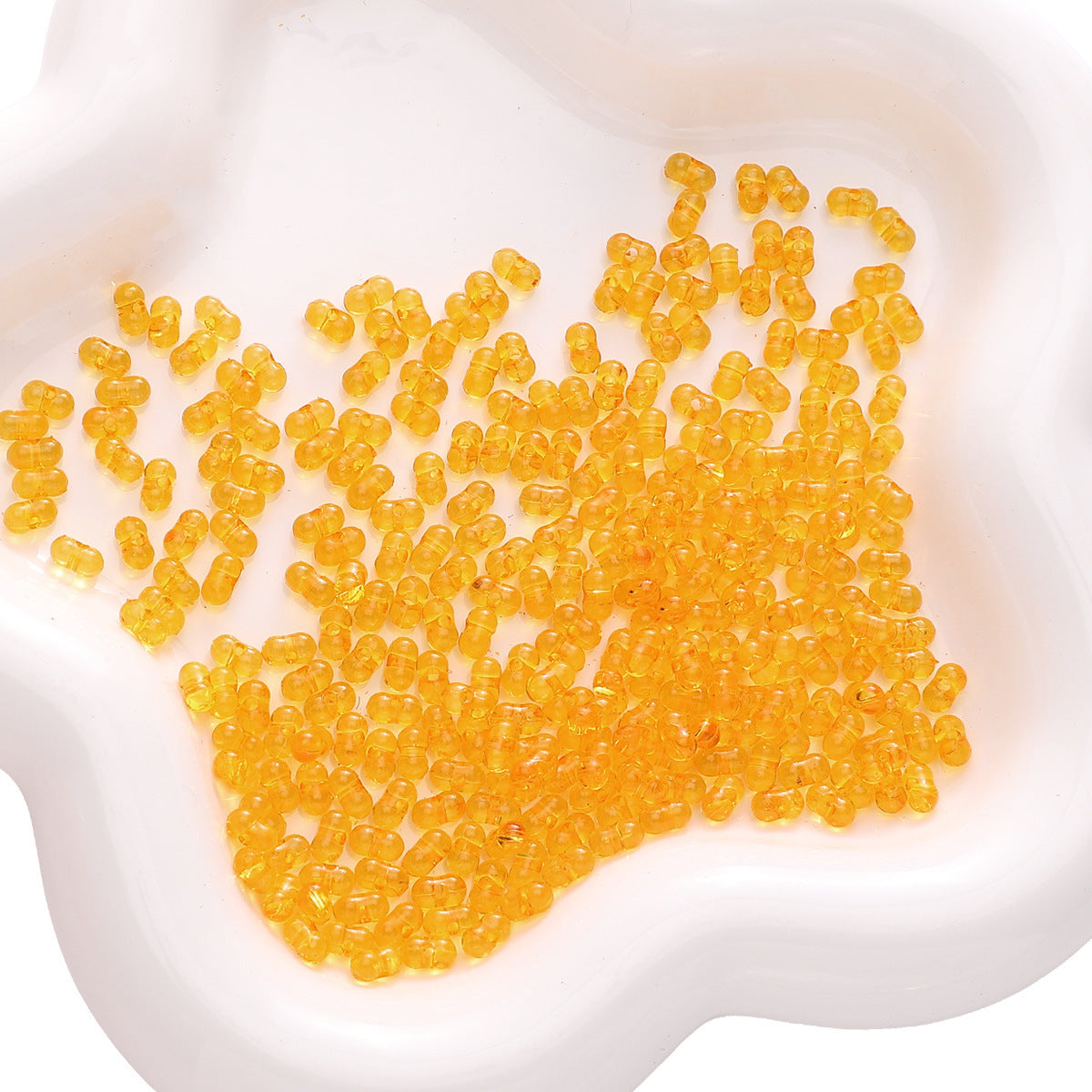 Transparentr Acrylic Pearlescent Peanut Beads 3*6mm