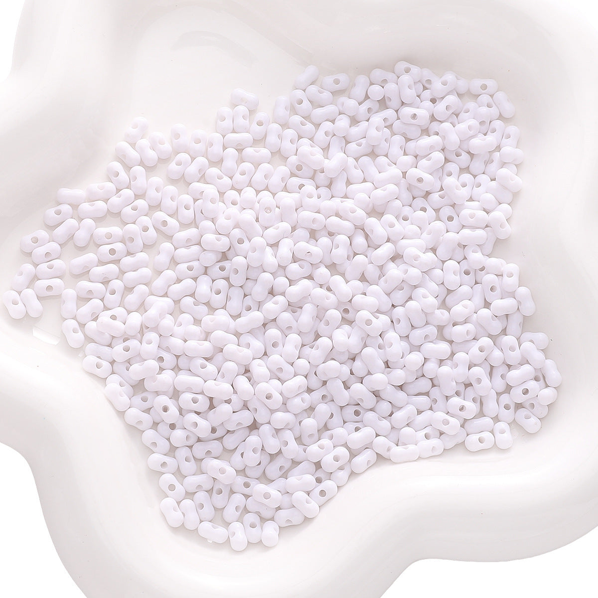 Solid Color Acrylic Pearlescent Peanut Beads 3*6mm