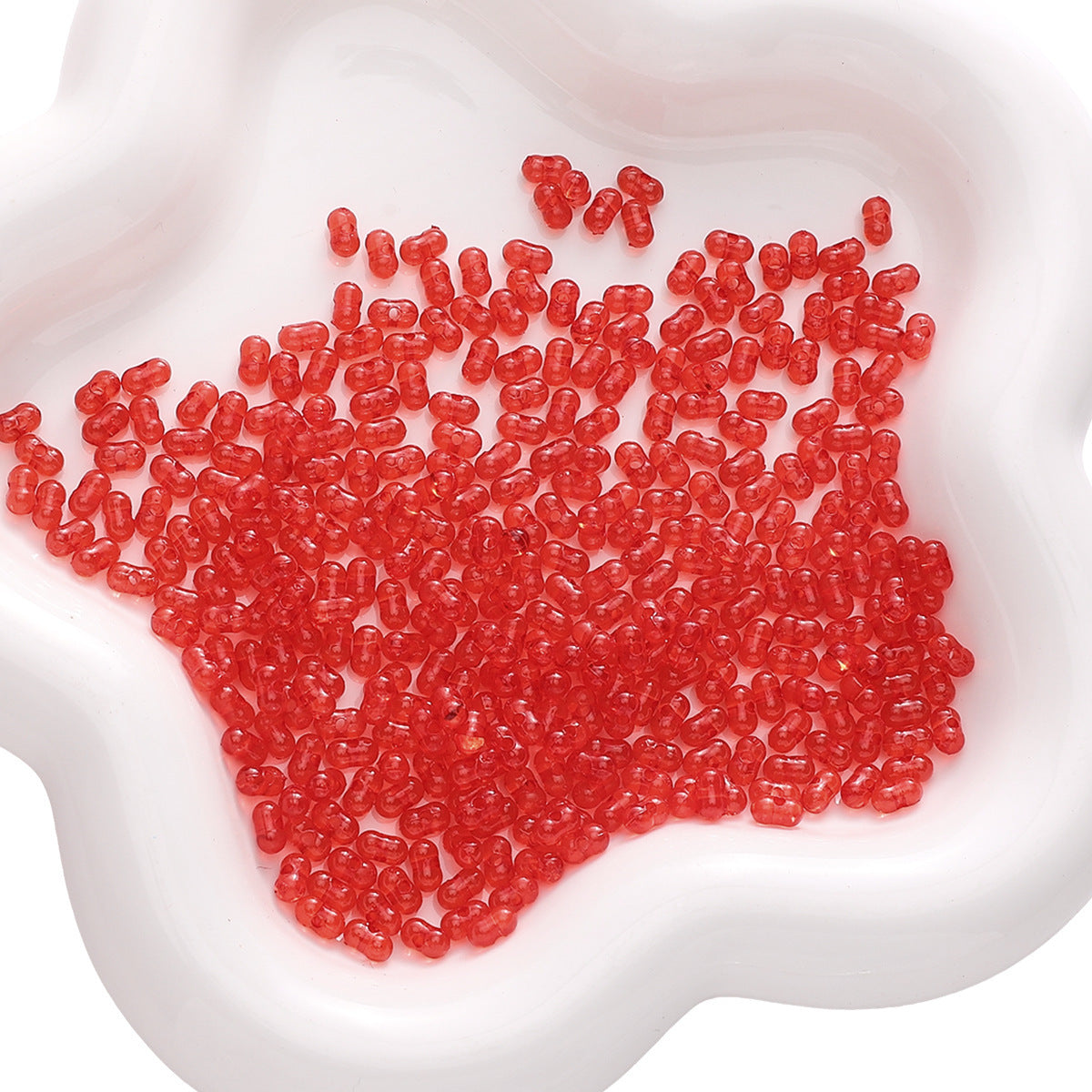 Transparentr Acrylic Pearlescent Peanut Beads 3*6mm