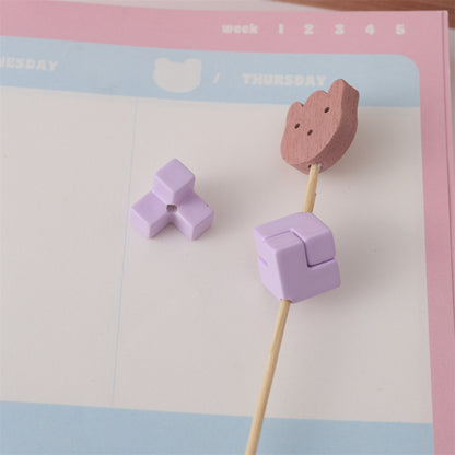 Colorful Puzzle Acrylic Beads