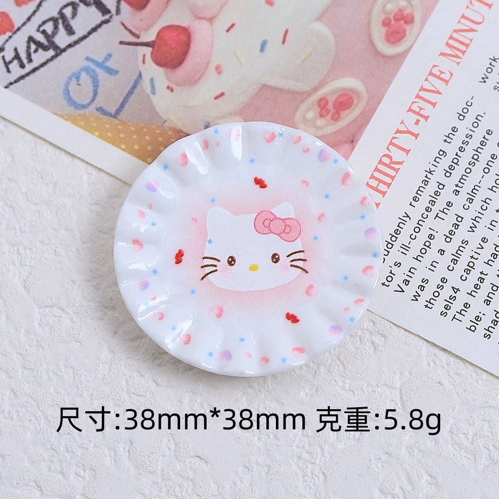 Mix 20pcs Cute Hello Kitty Plate Creative Food Charm