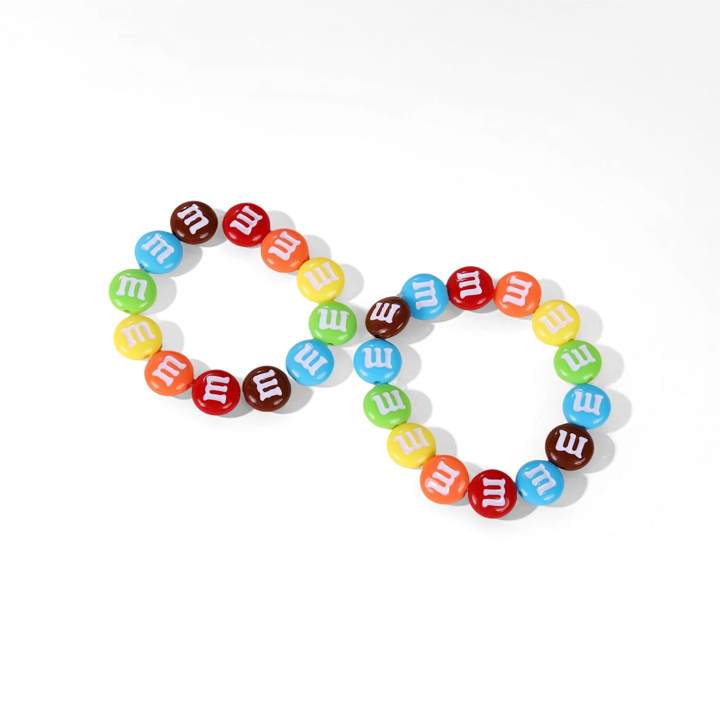 14mm Multicolour M&M Bean Round beads